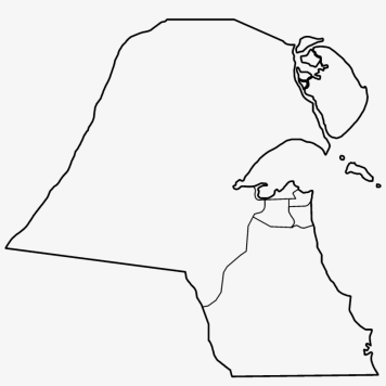 خريطة الكويت صماء ابيض واسود