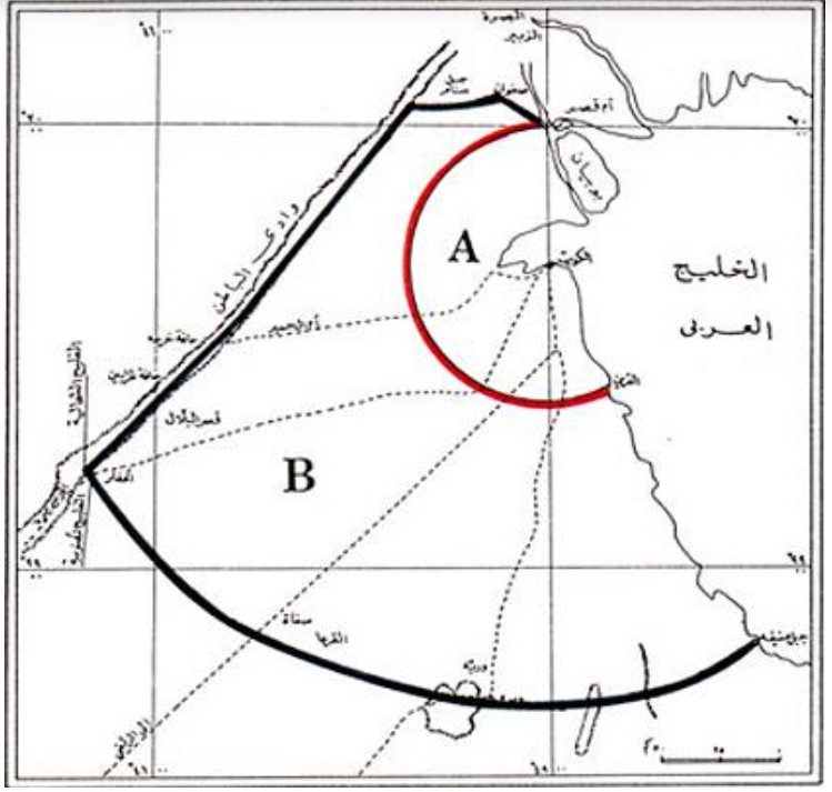 خريطة الكويت قبل التقسيم