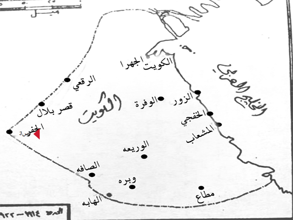 خريطة الكويت قبل التقسيم