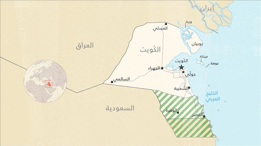 خريطة المناطق الزراعية في الكويت