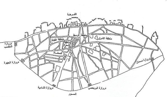 خريطة بوابات سور الكويت