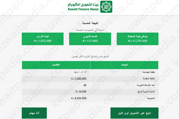 حسبة بيت التمويل للسيارات
