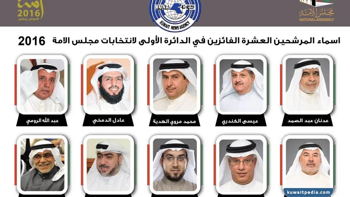 نتائج انتخابات مجلس الامة 2016 الدائرة الأولى كاملة