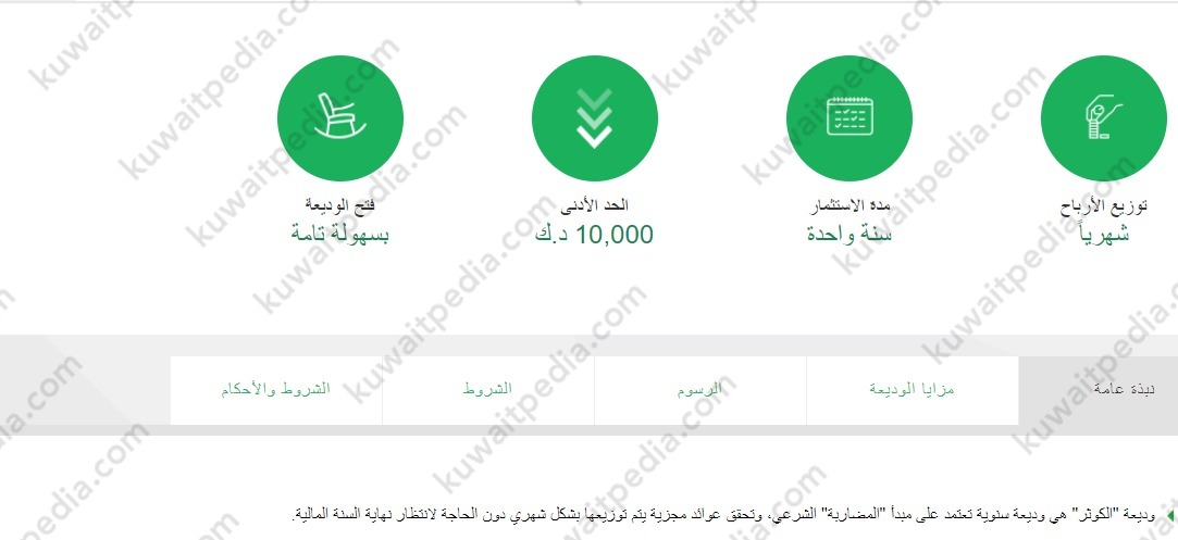 ايجابيات فتح وديعة الكوثر في بيت التمويل الكويتي
