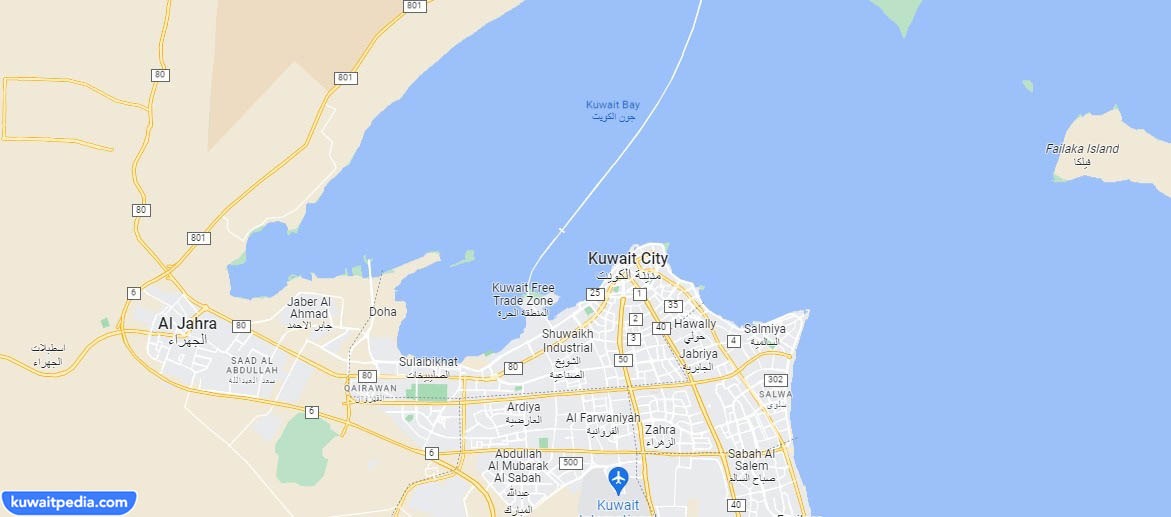 اين يقع جون الكويت على الخريطة