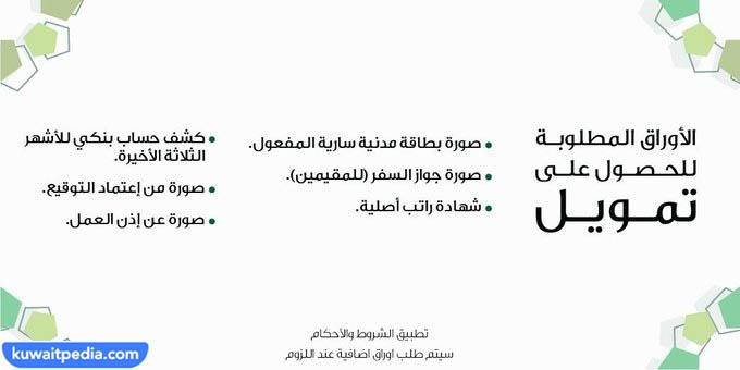 الأوراق المطلوبة للحصول على قرض الملا للتمويل والاستثمار 2023