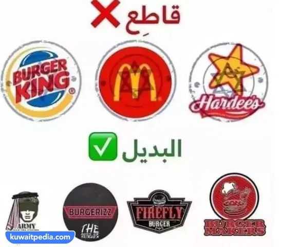 قائمة المطاعم التي تدعم اسرائيل في الكويت