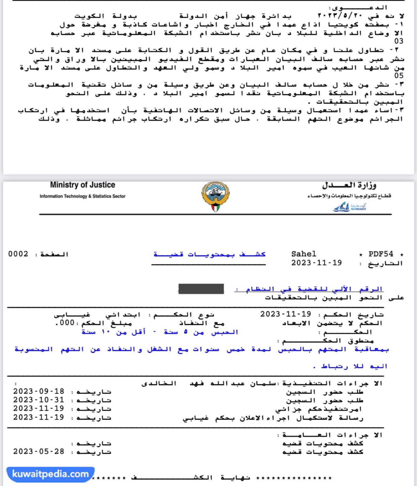 ما هو حكم المحكمة على الناشط الكويتي سلمان الخالدي